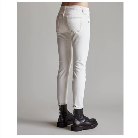 R13 women’s boy skinny ivory white distressed jeans pants size 31 - Picture 2 of 16